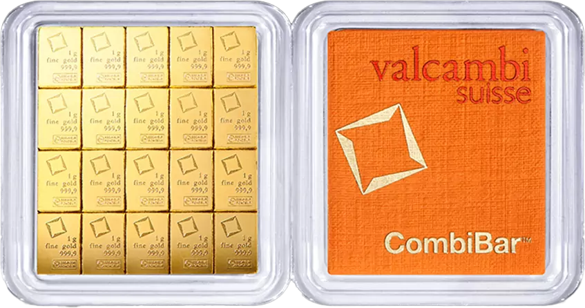 20 X 1g | Lingou Aur Valcambi | CombiBar® | puritate 999.9/1000