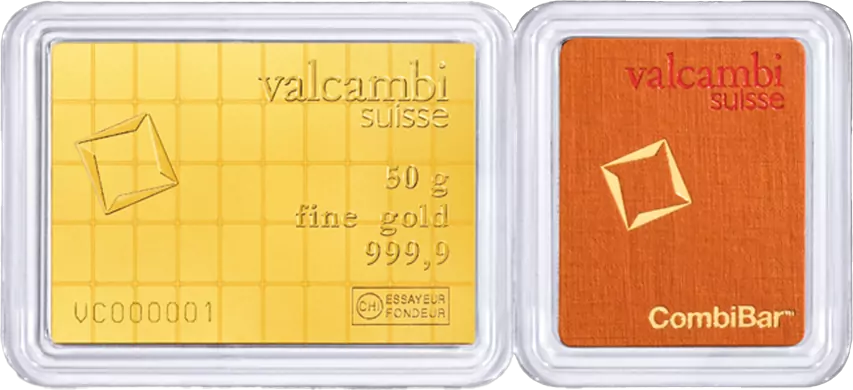 50 X 1g | Lingou Aur Valcambi | CombiBar® | puritate 999.9/1000