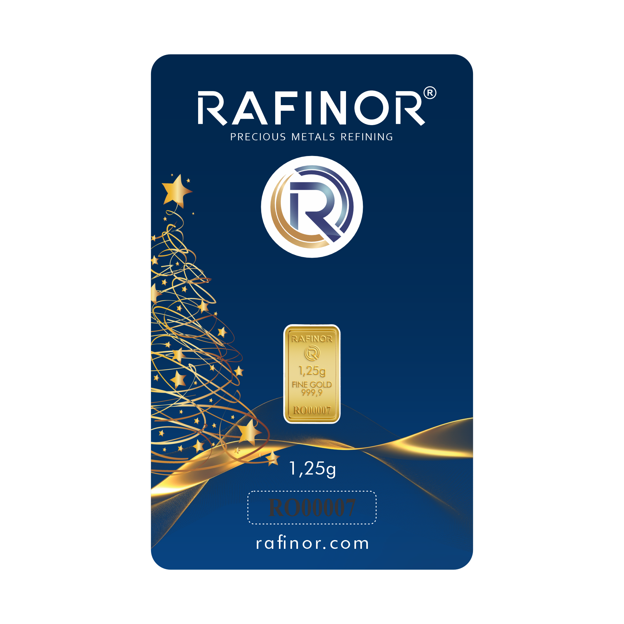 Lingou Aur Rafinor 1,25g | Christmas  | Puritate 999,9‰ (24K)